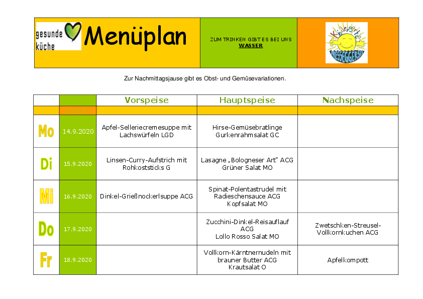 Menüplan!